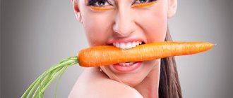 girl with carrots in her teeth