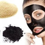 Mask against blackheads made of gelatin and activated carbon