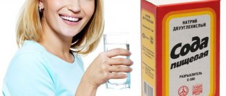 Woman with glass of bicarbonate solution